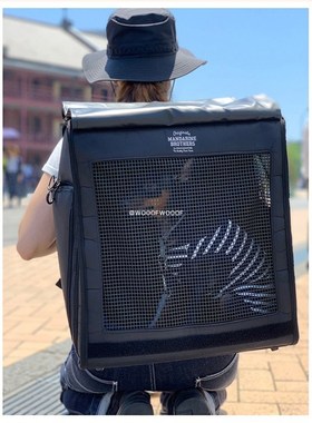 日本乐天MB 翻口双肩背包 Mandarine宠物外出大容量便携猫包狗包