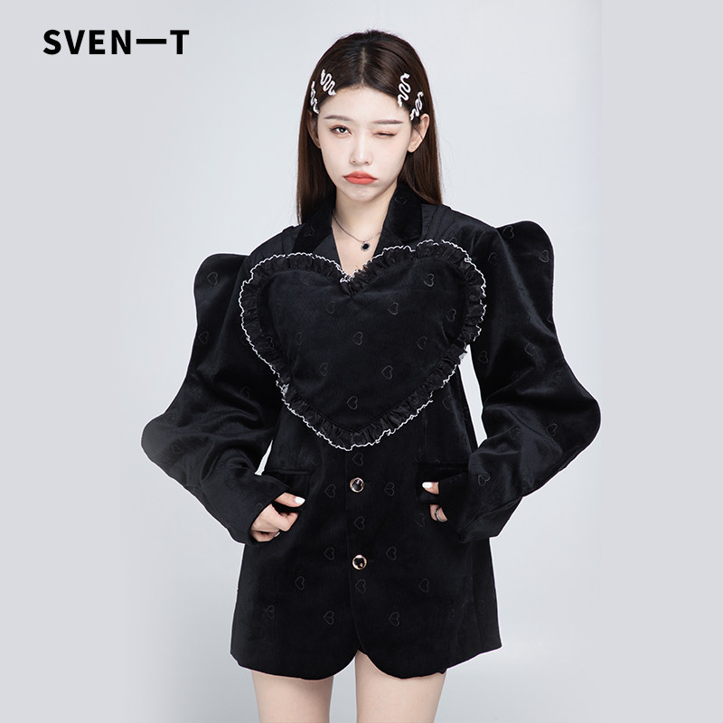 SVEN一T原创立体泡泡袖韩版小西装外套秋季女款辣妹小吊带两件套