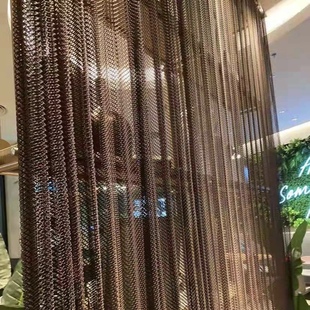 饰网帘垂帘隔断帘酒吧金属网帘 古铜色金色玫瑰金等金属窗帘金属装