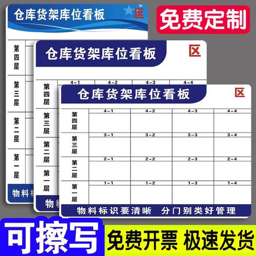 仓库货架库位管理看板PVC
