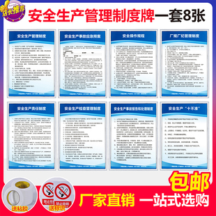安全生产管理规章制度牌车间消防安全标识牌安监检查仓库标语岗位职责机械操作规程事故应急预案警示警告牌贴