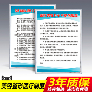 美容整形医疗规章制度医疗美容诊所制度整形医院规章制度海报