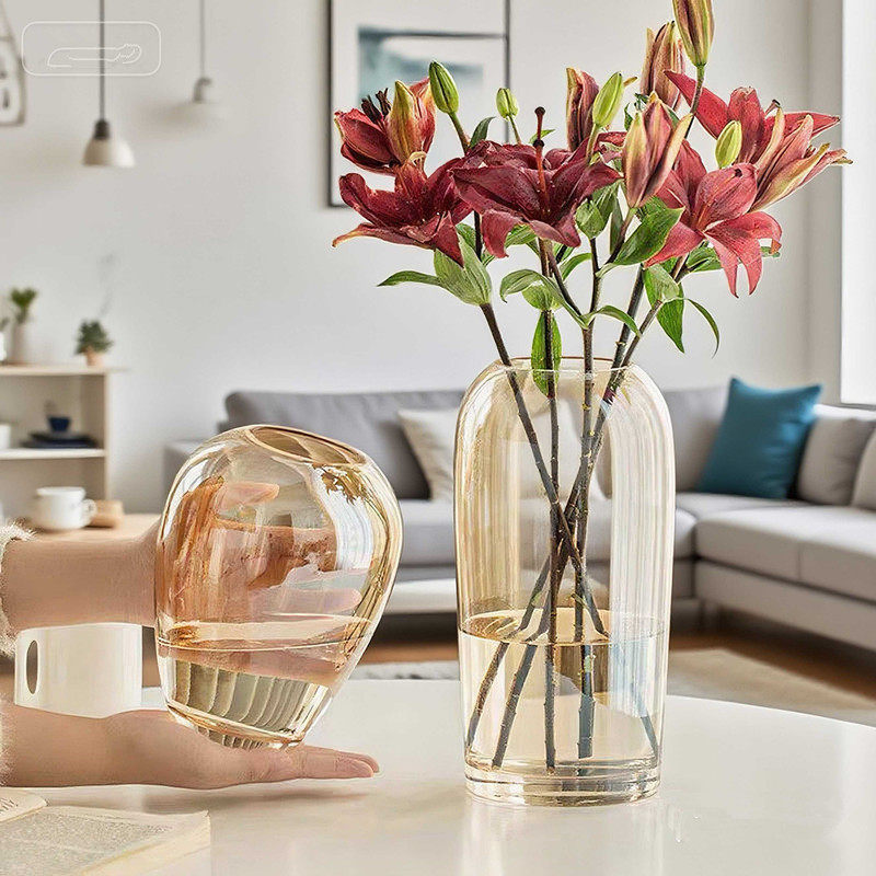 玻璃花瓶摆件客厅插花高级感透明轻奢水培鲜花百合水养大号小众,鲜花速递/花卉仿真/绿植园艺,花瓶,淘宝优惠券,粉丝福利购,淘宝优惠卷