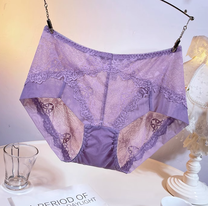 大码女士200斤中腰性感蕾丝内裤