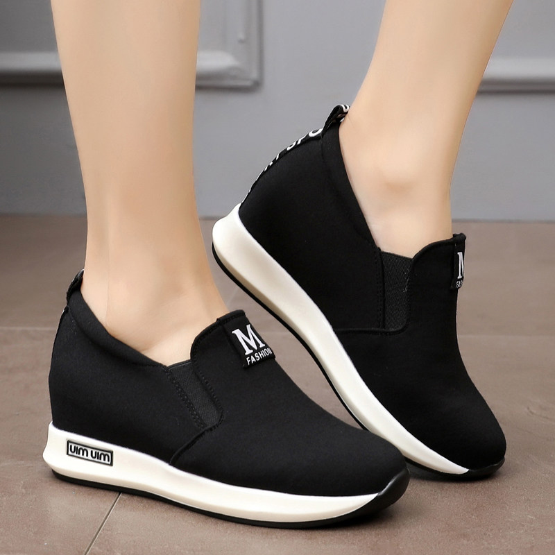 春秋老北京布鞋女单鞋时尚百搭透气乐福鞋防滑厚底内增高休闲女鞋