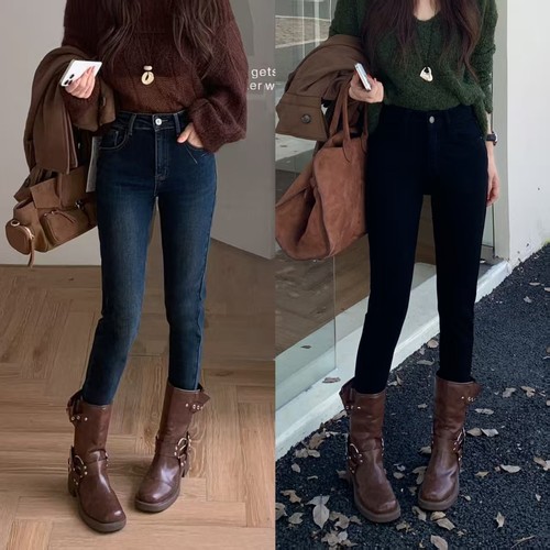 2025新款高腰显瘦小个子牛仔裤