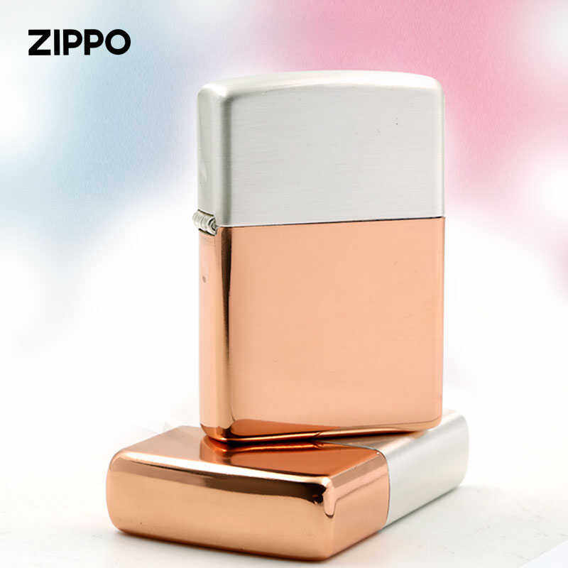 zippo打火机煤油上下拼接加厚纯铜光面紫铜白铜黄铜复古送礼之宝