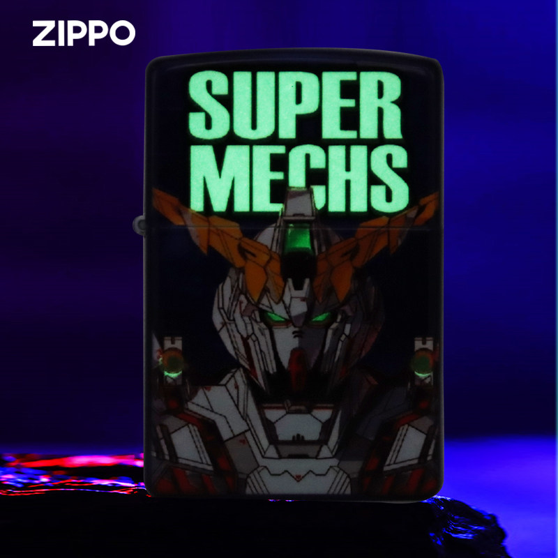 zippo正品防风煤油打火机夜光高达机甲战士收藏送礼