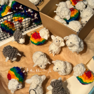 尼泊尔进口羊毛毡挂件精致纯手工制作高颜值可爱小羊玩偶钥匙扣