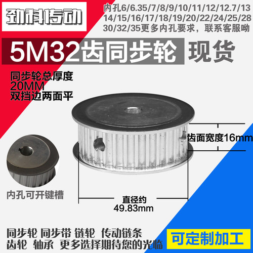 劲科铝合金同步htd5m32两面带宽