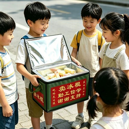 直销热卖冰棒雪糕保温箱地摊产品包邮绿豆老冰棍流动式新款军绿色