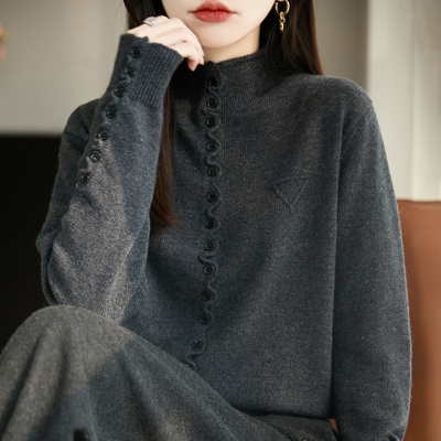 恒源祥半高领羊毛衫女加厚冬季
