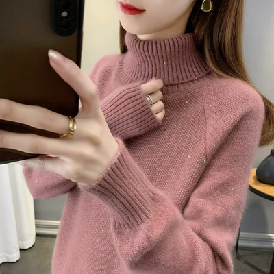 恒源祥高领羊毛衫女加厚毛衣
