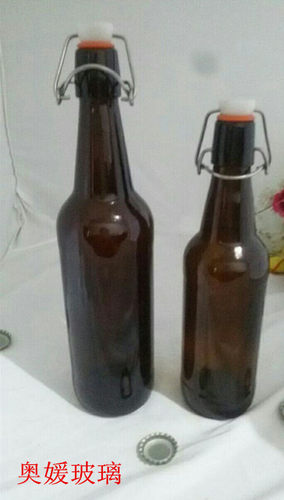 茶色啤酒卡扣防爆酵素玻璃瓶