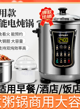 永兴电炖锅不锈钢隔水炖锅煮粥煲汤全自动预约16L大容量商用双胆