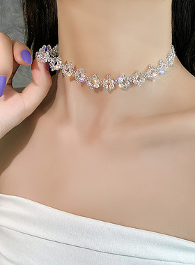 choker水晶小众设计感项圈锁骨链