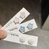 925银针小清新花朵耳钉女简约森系新款 耳环甜美百搭通勤ins风耳饰