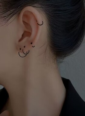 黑色圆珠耳钉圆环耳扣睡觉不用摘耳骨钉养耳洞耳圈耳饰女潮简约