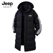 JEEP 青少年连帽外套中戏学生大衣 冬季 SPIRT吉普长款 羽绒棉服男款