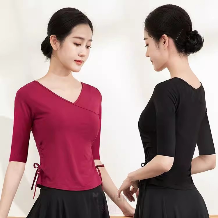 舞蹈黑色身韵基训莫代尔长袖