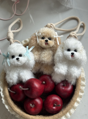 可卡布犬玩偶包包可爱毛绒狗狗挂件公仔玩偶原创手工生日礼物现货