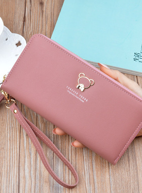 零钱包少女士长款2025新款小清新钱夹可爱皮夹拉链手拿包手抓包
