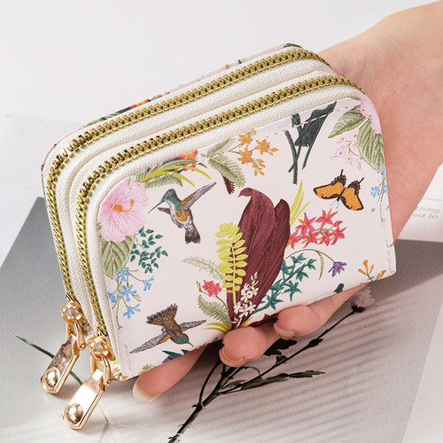 花卉印花女款防消磁多卡位卡包