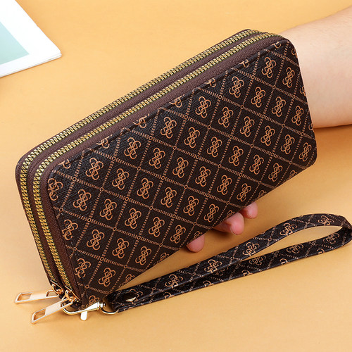 长款复古女士钱包双拉链大容量