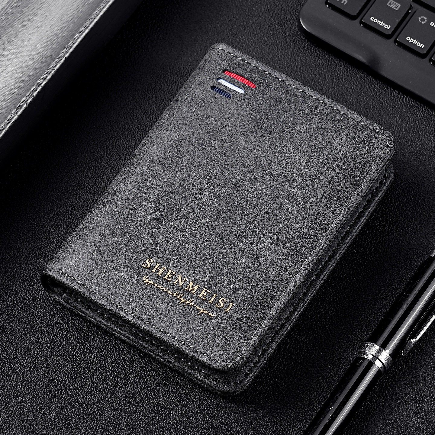 男士钱包复古拉链短款多卡位时尚信用卡夹零钱包名片夹,箱包皮具/热销女包/男包,钱包,淘宝优惠券,粉丝福利购,淘宝优惠卷