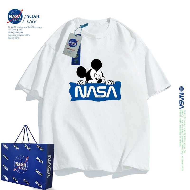 NASA联名米奇儿童短袖t恤纯棉夏装男童女童一家三四口亲子装上衣