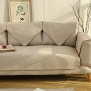 Bốn mùa phổ quát bông và vải lanh màu sofa đệm vải đơn giản đệm gỗ rắn hiện đại kết hợp chống trượt sofa bìa khăn - Ghế đệm / đệm Sofa