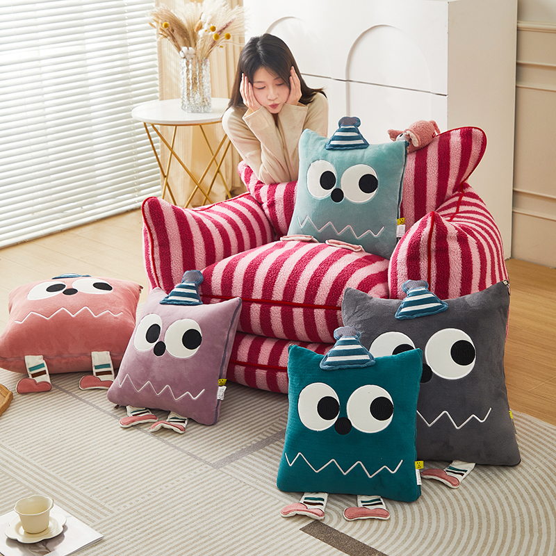 寒号鸟秋冬加厚毛绒抱枕被