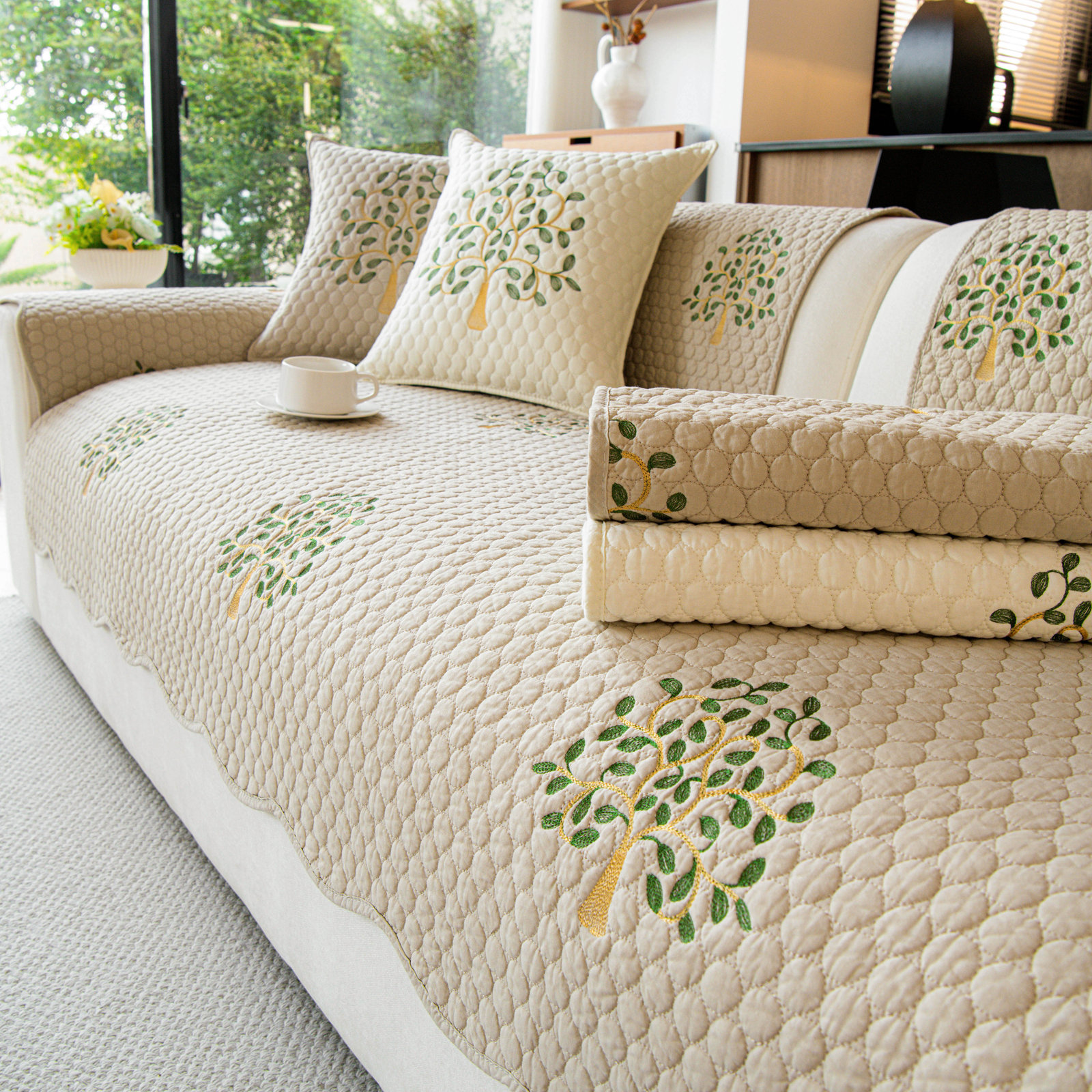 寒号鸟四季全棉防滑沙发垫