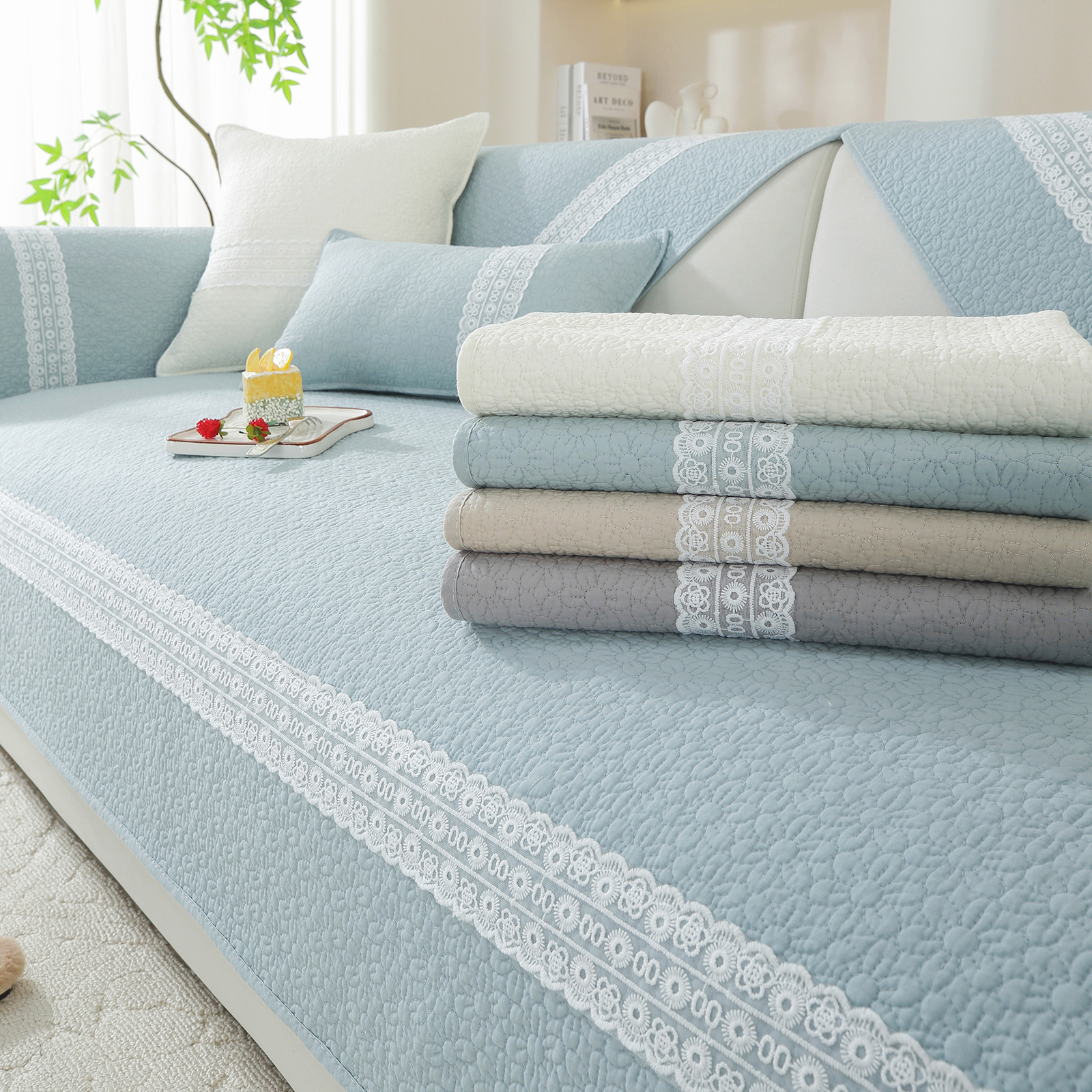 寒号鸟棉奶油风通用绗缝沙发垫