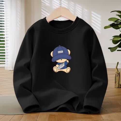 秋冬中小儿童打底衫新款男女童长袖德绒t恤保暖宝宝外穿圆领上衣