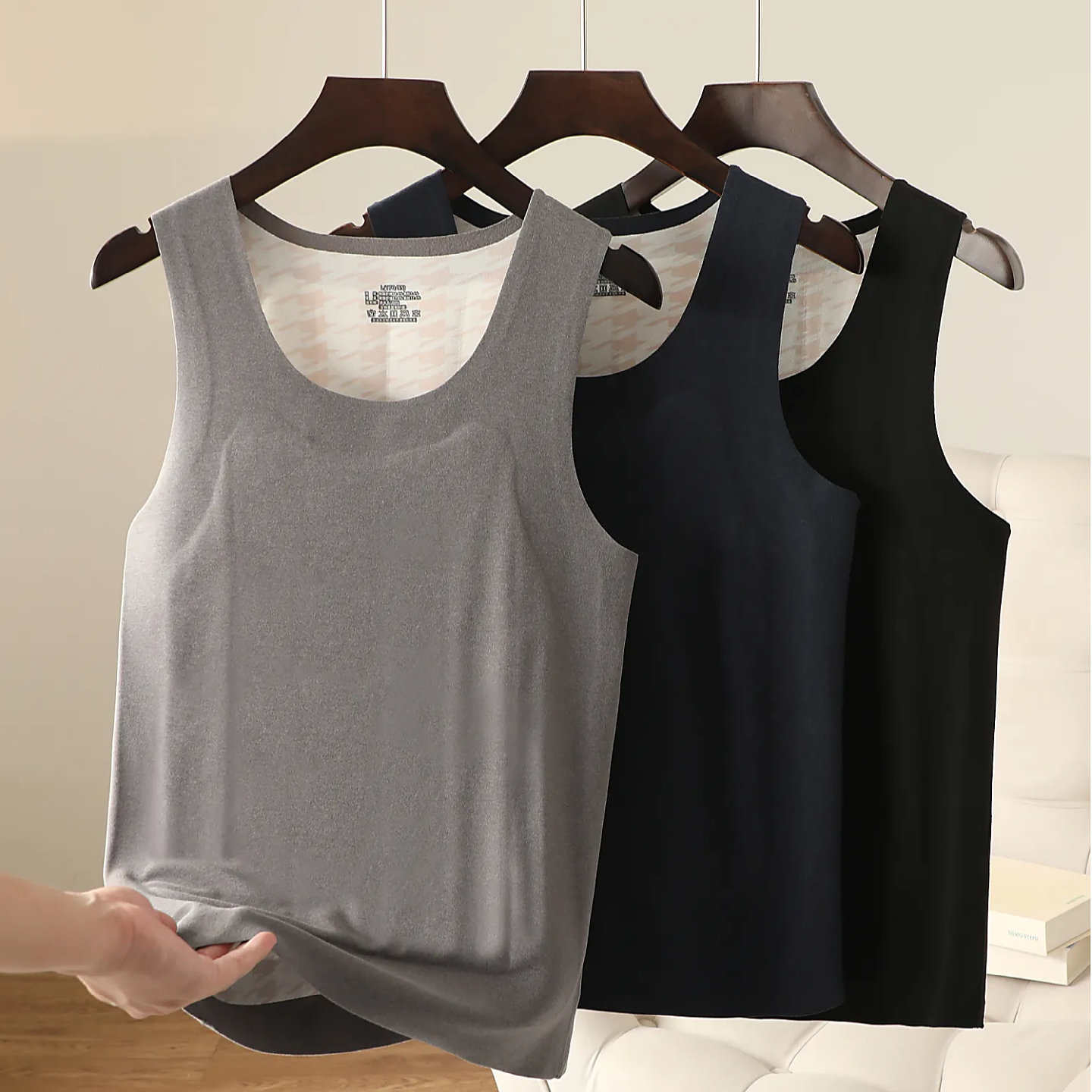 秋冬打底内穿马甲德绒保暖背心男