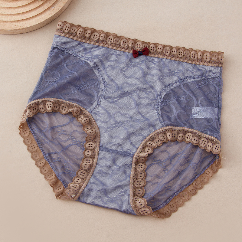 高腰收腹裤女士内裤性感透视蕾丝