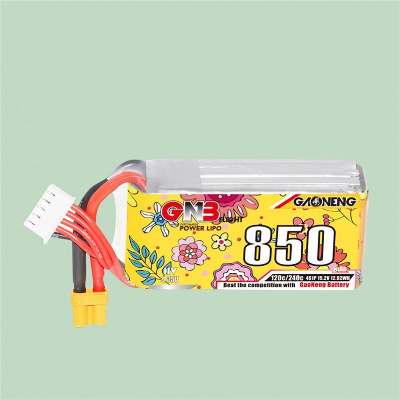 GNB850mAh 4S 15.2V 120C HV穿越机FPV模型轻量化动力锂电池