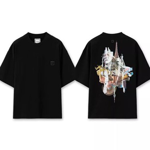 T恤tee WYM 韩国潮流 短袖 宽松男女装 城市图案印花City Graphic