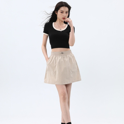美式复古运动裙子女高腰防走光打底半身短裙工装裙夏季休闲
