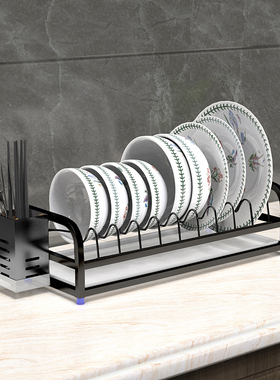 304不锈钢碗碟架沥水架 厨房置物架碗盘收纳沥水篮小型单层碗筷架