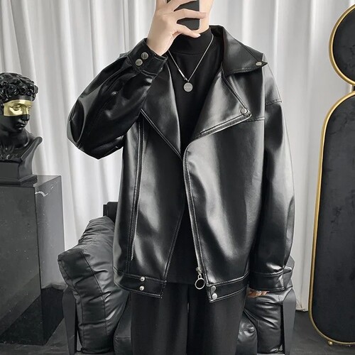 港风秋冬潮流韩版情侣装机车皮衣男士外套春秋休闲皮夹克帅气潮流