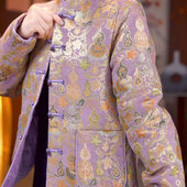 妈妈装 立领福禄双全喜庆过年服棉服外套 棉袄夹棉保暖唐装 冬装 新款