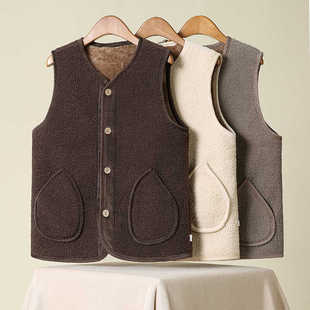 羊羔毛皮毛一体马甲女外穿秋季新款韩版百搭坎肩保暖摇粒绒背心潮