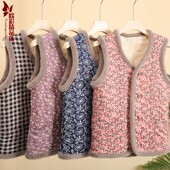 中老年女妈妈秋冬装 马甲外套加绒坎肩外穿老年人奶奶保暖背心马夹