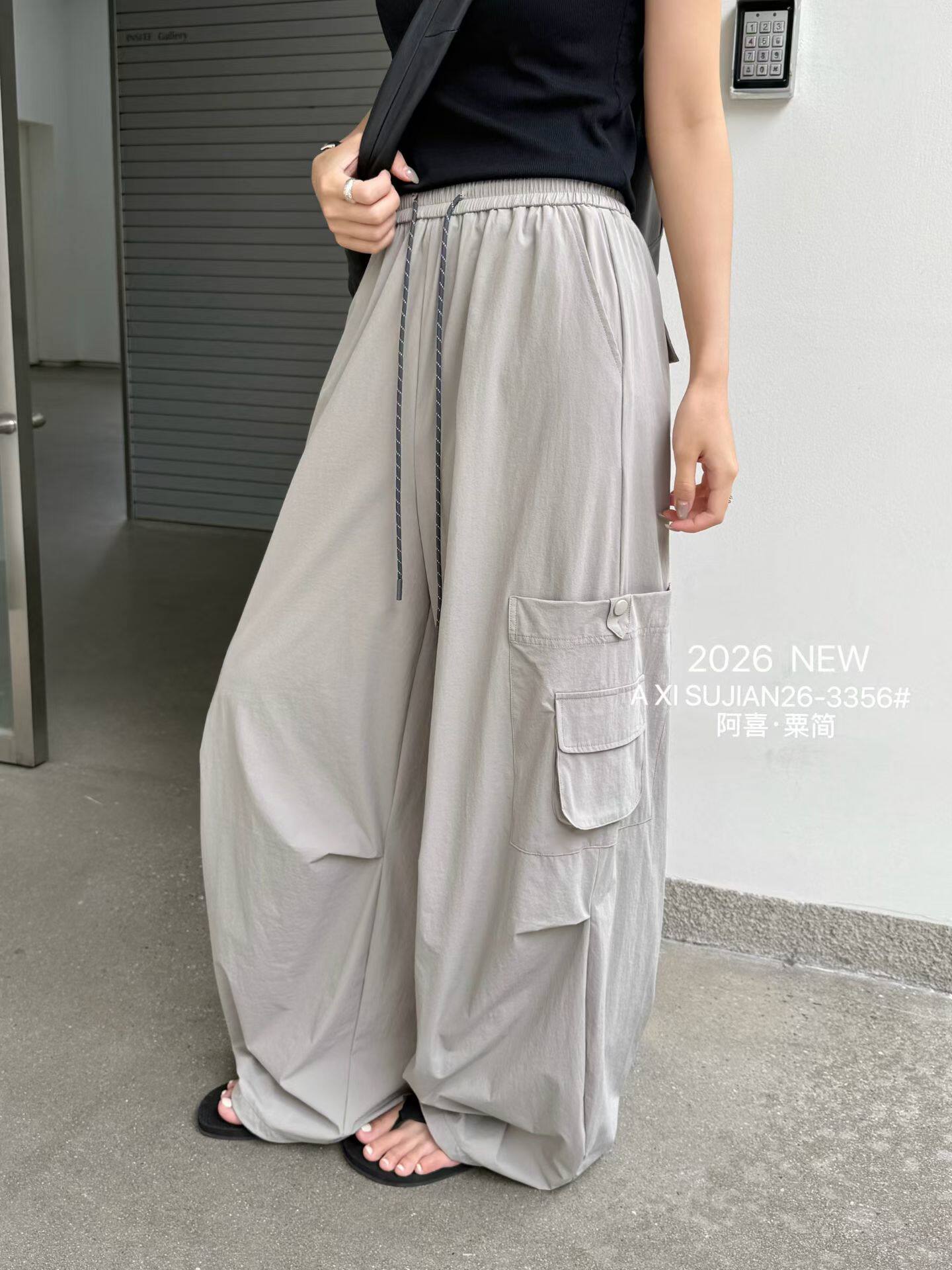 26夏  阿喜  新款韩版宽松大版工装裤休闲裤女