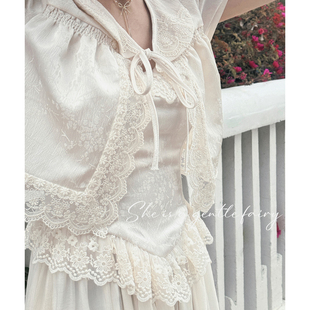 新品 纯色初恋感蕾丝花边收腰吊带连衣裙长裙女夏季 小序曲 DAC