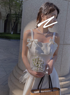 DAC 小众设计纯色西装吊带连衣裙收腰显瘦2024春夏季新款通勤长裙