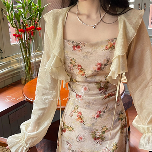 显瘦百搭气质吊带连衣裙长裙女 碎花修身 DAC 24新品