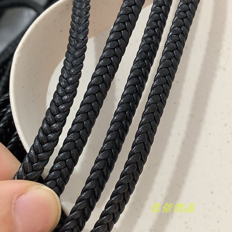 编织扁皮条麻花纹包边柔软绳材